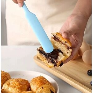 Blue Silicone Spatula Cake Icing Frosting Spreader Kitchen Bowl Jar Scraper